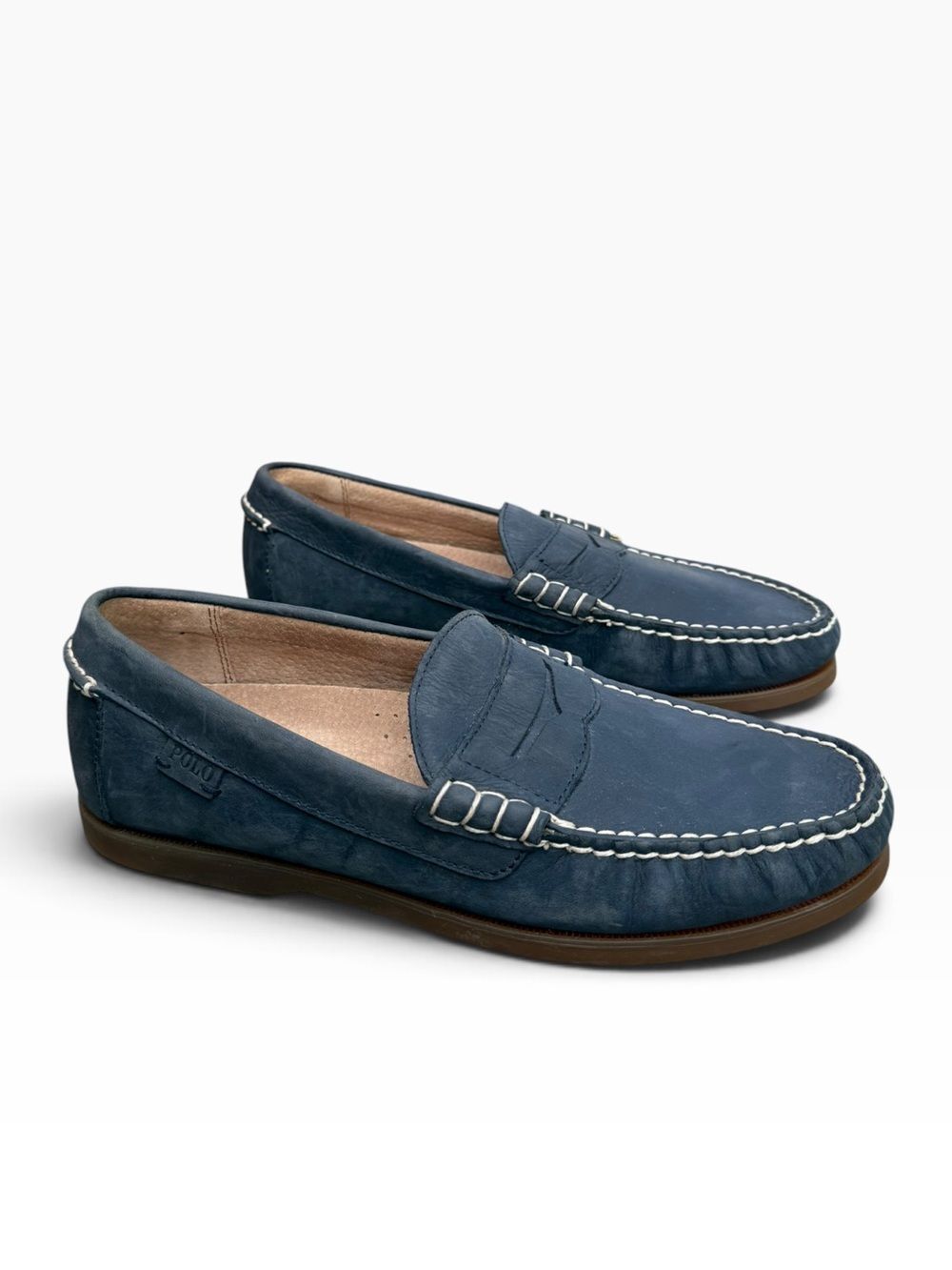 Polo Ralph Lauren Bjorn Penny Loafers Navy Leather Men's Size 9D
